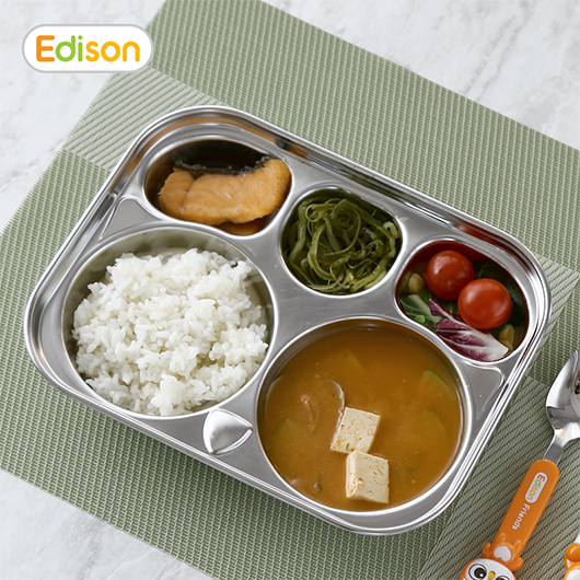 Edison Owl Stainless Steel Divided Food Tray(Baby & Kids)