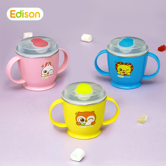 Edison Friends Non-slip Stainless Double Handle Cup