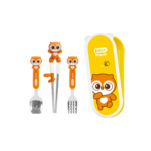 Edison Stainless Chopsticks Spoon & Fork Case Set